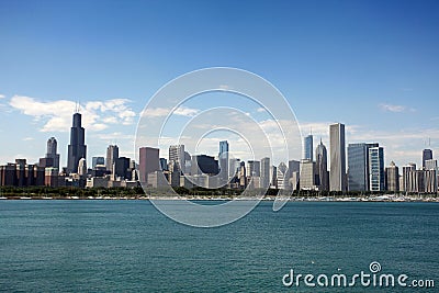 View of Chicago from Adler Planetarium Stock Photo