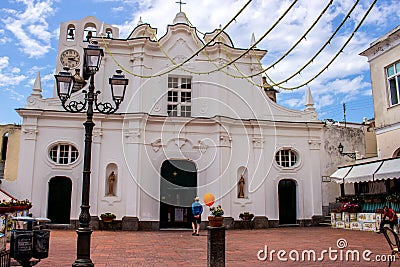 view of Chiesa di Santa Sofia church in Capri Island, Italy Editorial Stock Photo