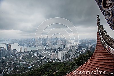 A view of Chongqing city from the top of a hill Stock Photo