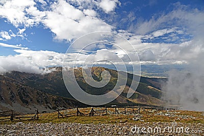View from Chopok hill in autumn Nizke Tatry mountains in Slovakia Stock Photo