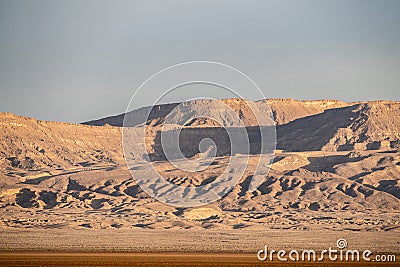 Chott Jerid- endorheic salt lake in southern Tunisia Stock Photo