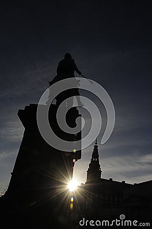 VIEW OF CHRISTIANBORG PALACE AND BISHOP ABSALON Editorial Stock Photo