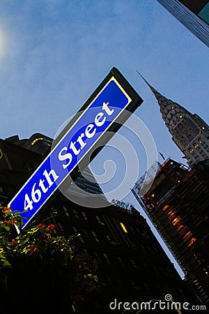 View of Chrysler Building from 46th Street. Editorial Stock Photo
