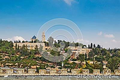 View of Church of Dormition, Jerusalem, Israel Stock Photo