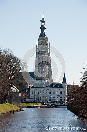 View at the Church of our Lady (Breda, Netherlands Stock Photo