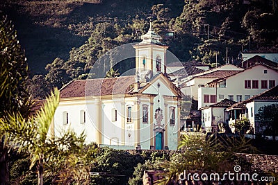 View of a church of ouro preto in minas gerais brazil Stock Photo