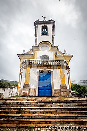 View of a church of ouro preto in minas gerais Stock Photo