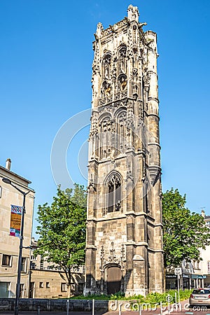 View at the Church of Saint Andre in the streets of Rouen in France Editorial Stock Photo