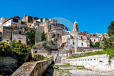 A view from the church of San Michele towards the town of Gravina, Puglia, Italy Stock Photo