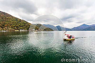 View of Chuzenji lake in autumn season, Nikko, Japan Editorial Stock Photo