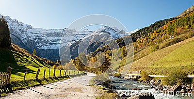 View of Cirque de Gavarnie, Hautes-Pyrenees, France Stock Photo