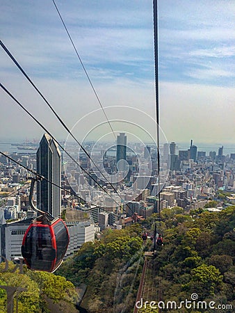 View of the city from cable car Stock Photo