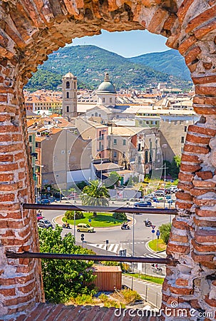 View of the city from castle Priamar, Savona, Liguria, Italy Stock Photo
