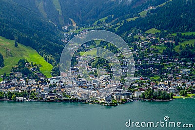 View of the City Center of Zell am See Stock Photo