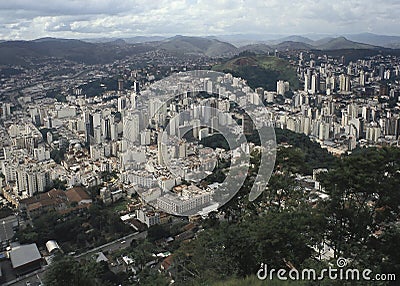 View of the city of Juiz de Fora, Minas Gerais, Brazil. Stock Photo