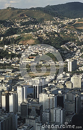 View of the city of Juiz de Fora, Minas Gerais, Brazil. Stock Photo