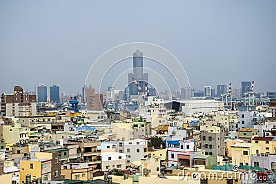 View of the city of Kaohsiung. Editorial Stock Photo