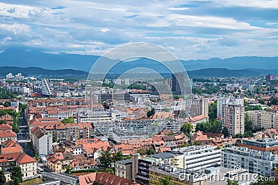 View on City of Ljubljana from the castle, Slovenia Stock Photo