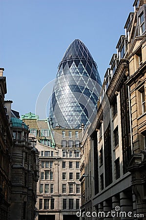 View of the City of London with Gherkin Stock Photo