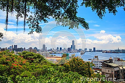 View of the city in Taiwan - Kaohsiung Editorial Stock Photo