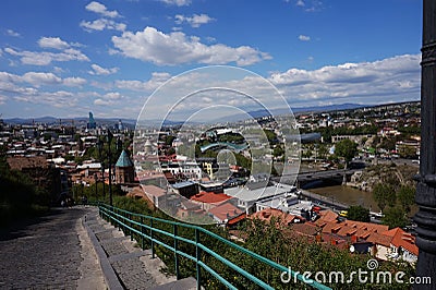 View of the city of Tbilisi in the morning Editorial Stock Photo