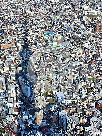View of the city from the Tokyo Skytree Stock Photo