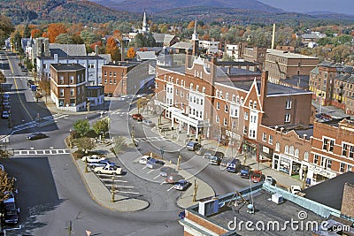 View of Claremont, NH from the Bell Tower Editorial Stock Photo