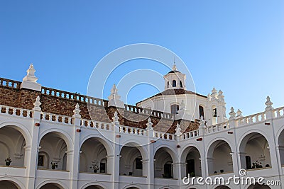 View of classic colonial patio at san felipe neri convent Stock Photo
