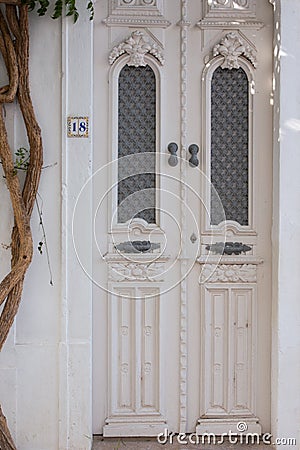 white wooden doors Editorial Stock Photo