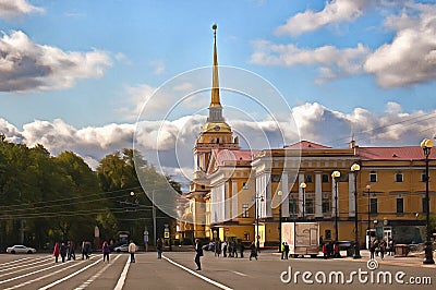 A view of the classical buildings in Saint-Petersburg Editorial Stock Photo