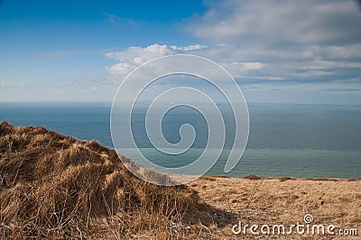 View on Cliffs of Dover, UK from Cap Blanc Nez, Fr Stock Photo