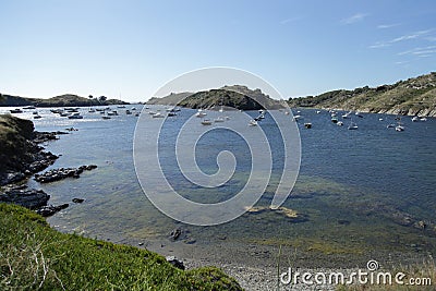 View from the coast of CadaquÃ©s Stock Photo