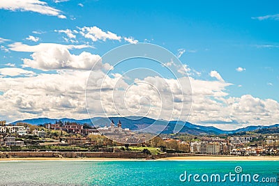 View of the coast of San Sebastian Stock Photo