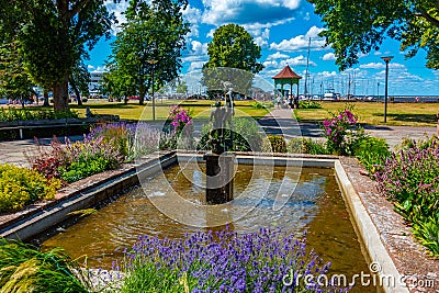 View of a coastal park in Swedish town Borgholm Editorial Stock Photo