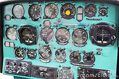 View from the cockpit of a helicopter Editorial Stock Photo