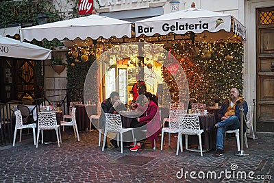 Coffee shop and ice cream parlor in Rome Editorial Stock Photo