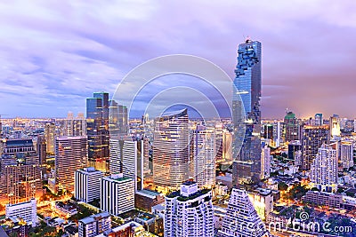 View commercial modern building and condominium in city downtown with Mahanakorn building Editorial Stock Photo