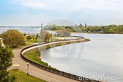 Confluence of the Volga and Kotorosl rivers Stock Photo