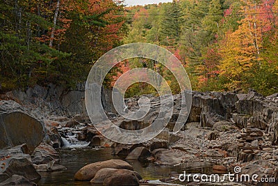 Coos Canyon in Fall Colors Stock Photo