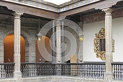 Corner to the stairs, Casa de los Azulejos, CDMX Editorial Stock Photo