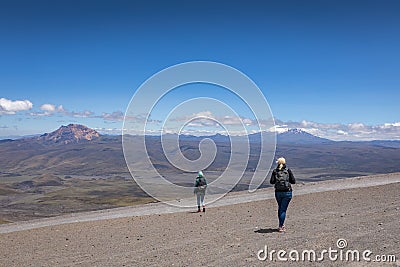 View from Cotopaxi volvcano during trekking trail. Cotopaxi National Park, Ecuador. South America Editorial Stock Photo
