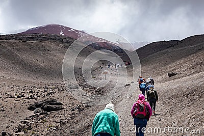 View from Cotopaxi volvcano during trekking trail. Cotopaxi National Park, Ecuador. South America Editorial Stock Photo