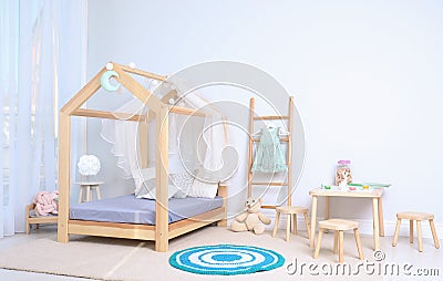 View of cozy child`s room interior Stock Photo