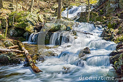 View of Crabtree Falls in the Blue Ridge Mountains of Virginia, USA Stock Photo