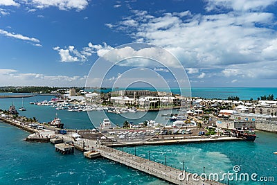 View of the cruise port in KINGS WHARF, BERMUDA Stock Photo