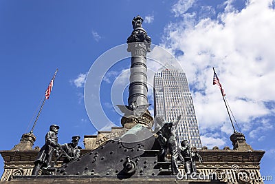 A view on the Cuyahoga County Soldiers' and Sailors' Monument Editorial Stock Photo