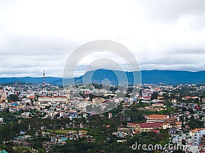 View of DaLat city in Vietnam Stock Photo