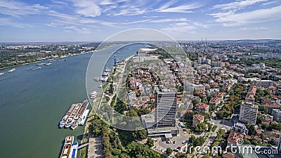 View of the Danube River from Above Stock Photo