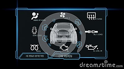 Dashboard smartcar interface on a background 3d rendering Stock Photo