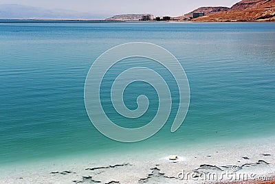 View of Dead Sea coastline. Stock Photo